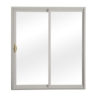 ReliaBilt 300 Series 70.75 in Clear Glass Vinyl Sliding Patio Door with Screen