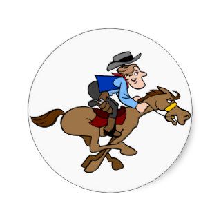 Cowboy Races Horse Sticker