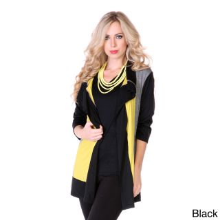 Aster By Firmiana Womens Colorblocked Open Cardigan Black Size S (4  6)