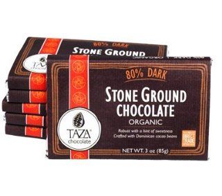 Taza 80% Dark Stone Ground Organic Bar (Pack of 10)  Baking Chocolates  Grocery & Gourmet Food