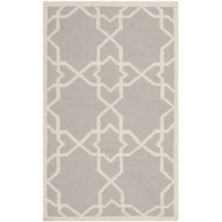 Transitional Moroccan Dhurrie Gray/ivory Wool Rug (3 X 5)