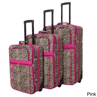 World Traveler Designer Leopard Print 3 piece Expandable Luggage Set