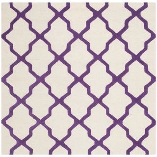 Safavieh Handmade Moroccan Cambridge Ivory/ Purple Wool Rug (6 Square)