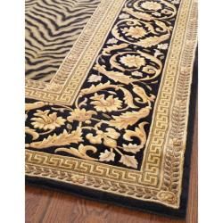 Asian Hand knotted Zebra Beige Wool Rug (6' Square) Safavieh Round/Oval/Square