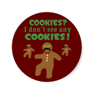 Gingerbread Man Disguise Round Stickers