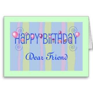 Birthday friend, balloons greeting cards