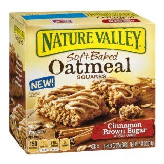 Nature Valley Cinnamon Brown Sugar Soft Baked Oatmeal Squares 7.44 oz (Pack of 12)  Granola Bars  Grocery & Gourmet Food