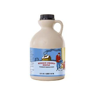 Hidden Springs Maple Vermont Maple Syrup, 1 Quart   Fancy Grade   Light Amber  Maple Syrup Grade A  Grocery & Gourmet Food