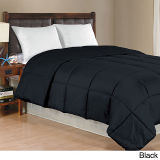 Inovatex Solid Color Microfiber Down Alternative Comforter Black Size Twin