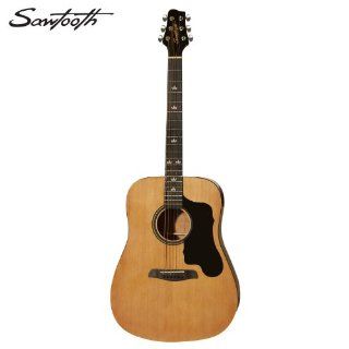 Sawtooth Acoustic Guitar with Custom Black Pickguard Shape Musical Instruments