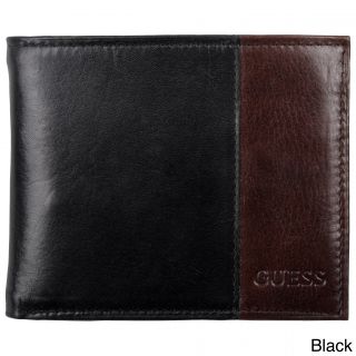 Guess Mens Genuine Leather Two tone Passcase Billfold Wallet