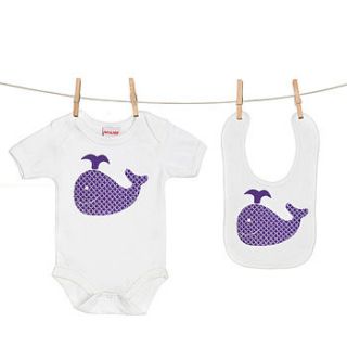 balooba the whale baby grow and bib gift set by scamp