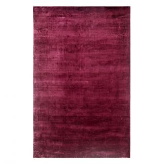 Hand loomed Pink/ Purple Solid Pattern Wool Contemporary Rug (5 X 8)