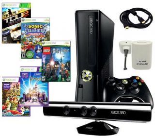 Xbox 360 Slim 4GB Kinect Super Bundle w/ 5 Games & Accessories —