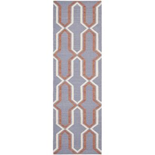Safavieh Purple Handwoven Moroccan Dhurrie Wool Runner Rug (26 X 6)
