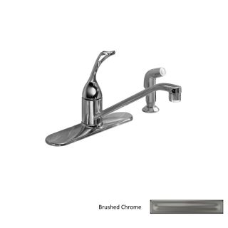 KOHLER Coralais Brushed Chrome Low Arc Kitchen Faucet with Side Spray