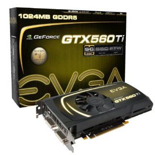 EVGA GeForce GTX 560 Ti Superclocked 1024 MB GDDR5 PCI Express 2.0 2DVI/Mini HDMI SLI Ready Limited Warranty Graphics Card, 01G P3 1563 AR Computers & Accessories