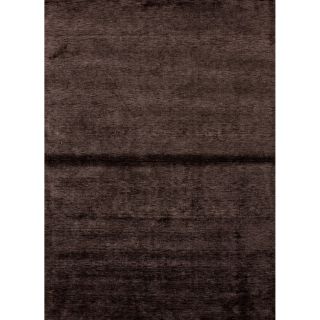 Luxurious Hand loomed Solid pattern Brown Rug (5 X 8)