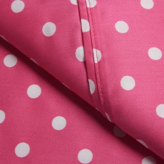 Home City Inc. Wrinkle Resistant Polka Dot Sheet Set Pink Size Full