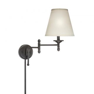 Swing Arm 1 light Plug in Bronze finish Wall Lamp