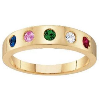 Mom Birthstone Band in 10K White or Yellow Gold (2 6 Stones)   Zales