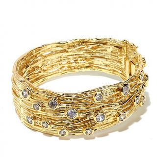 Real Collectibles by Adrienne® "Spun Golden Strands" Jeweled Goldtone Bangl