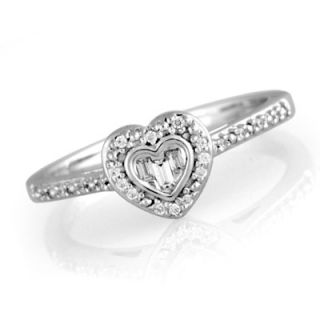 CT. T.W. Diamond Heart Shaped Promise Ring in Sterling Silver