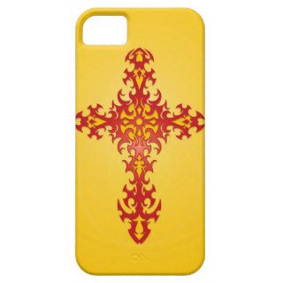 Red and Yellow Tribal Gothic Cross iPhone 5 Cover