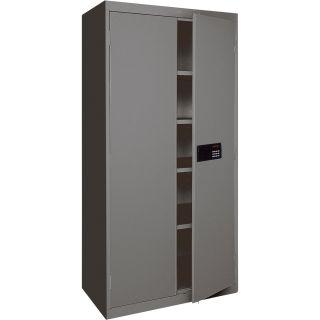 Sandusky Lee Keyless Electronic Cabinet — 46in.W x 24in.D x 72in.H, Charcoal, Model# EA4E462472-02  Storage Cabinets