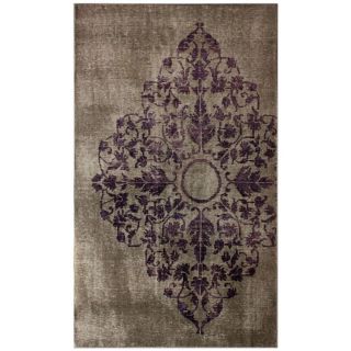 Nuloom Hand knotted Floral Overdyed Grey Wool Rug (8 X 10)