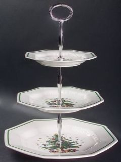 Nikko Christmastime 3 Tiered Serving Tray (DP, SP, BB), Fine China Dinnerware  