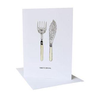 'fancy a spoon' greetings card by blank inside