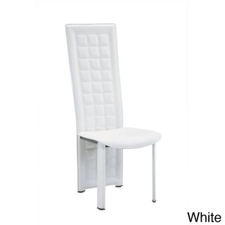 Long Back Tufted Leatherette Dining Chair