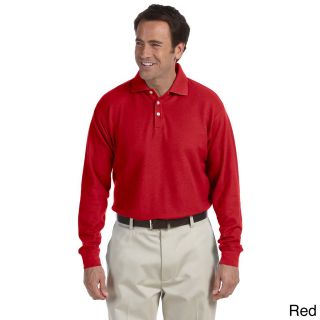 Chestnut Hill Mens Long sleeve Performance Plus Pique Polo Shirt Red Size XXL