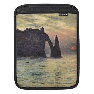 The Cliff, Etretat, Sunset by Monet, Vintage Art Sleeves For iPads