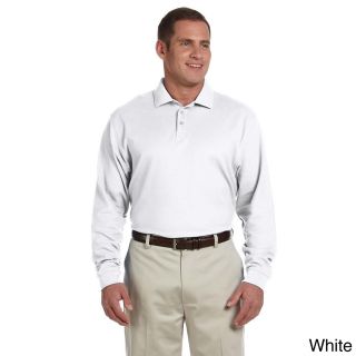 Devon and Jones Mens Pima Pique Long sleeve Polo Shirt White Size XXL