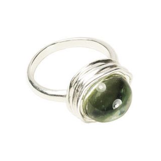 dina ring silver and green amethyst by flora bee