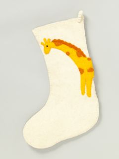 Giraffe Christmas Stocking Appliqued Wool by Arcadia Home