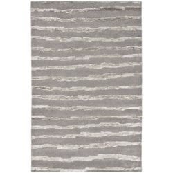 Handmade Soho Stripes Grey New Zealand Wool Rug (76 X 96)
