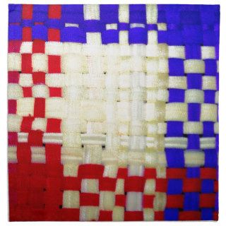 Red, Blue and Yellow Weave Pattern Napkins