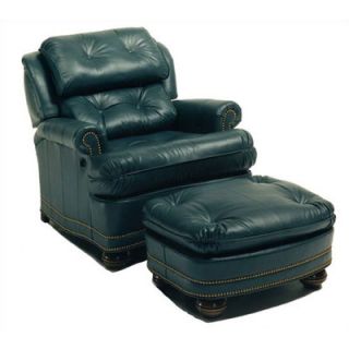Distinction Leather Buttoned Leather Chair and Ottoman