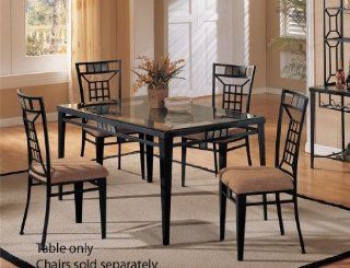 Dining Table   Transitional Black Finish  