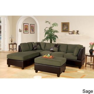 Montpellier Dual tone Sectional Sofa Set With Matching Ottoman