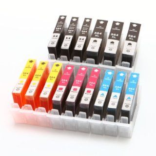 15pk HP 564 XL Ink Cartridge With Chip For PhotoSmart C6340 C6350 C6380 B8550 B8553 B8558 C309C PhotoSmart Premium Fax All in One C310A PhotoSmart Premium e  All in One C410A PhotoSmart Premium Fax e All in One C309n PhotoSmart Premium Touchsmart Web All i