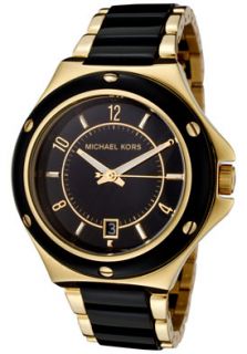 Michael Kors MK5262  Watches,Womens Black Dial Gold Tone Stainless Steel& Black Acrylic, Casual Michael Kors Quartz Watches