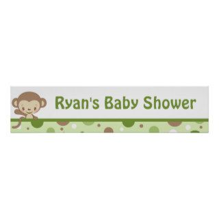 Monkey Zoo Baby Shower Banner boy Poster
