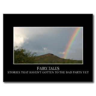 Fairy tales don't really have happy endings postcard