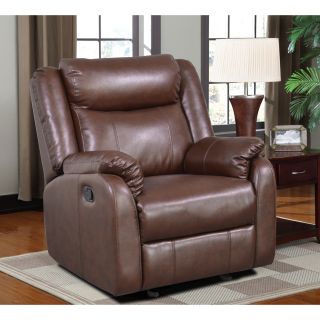 Brown Bonded Leather Glider Recliner