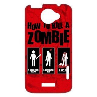 The Walking Dead How to kill a zombie Red Design Snap on HTC One X+ Durable Case Cover Cell Phones & Accessories