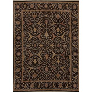 Hand knotted Black Oriental Pattern Wool Rug (8 X 10)